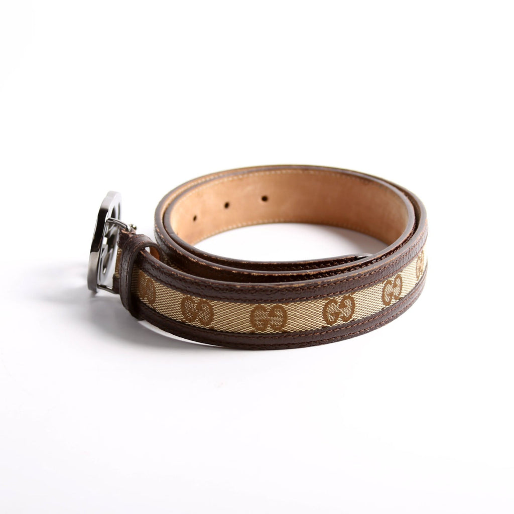 114874 GG Canvas Size 85/34 Brown/Beige/Silver