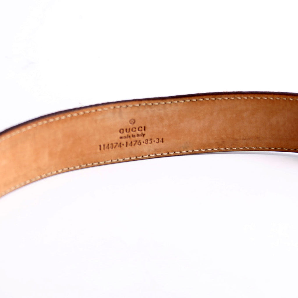 114874 GG Canvas Size 85/34 Brown/Beige/Silver