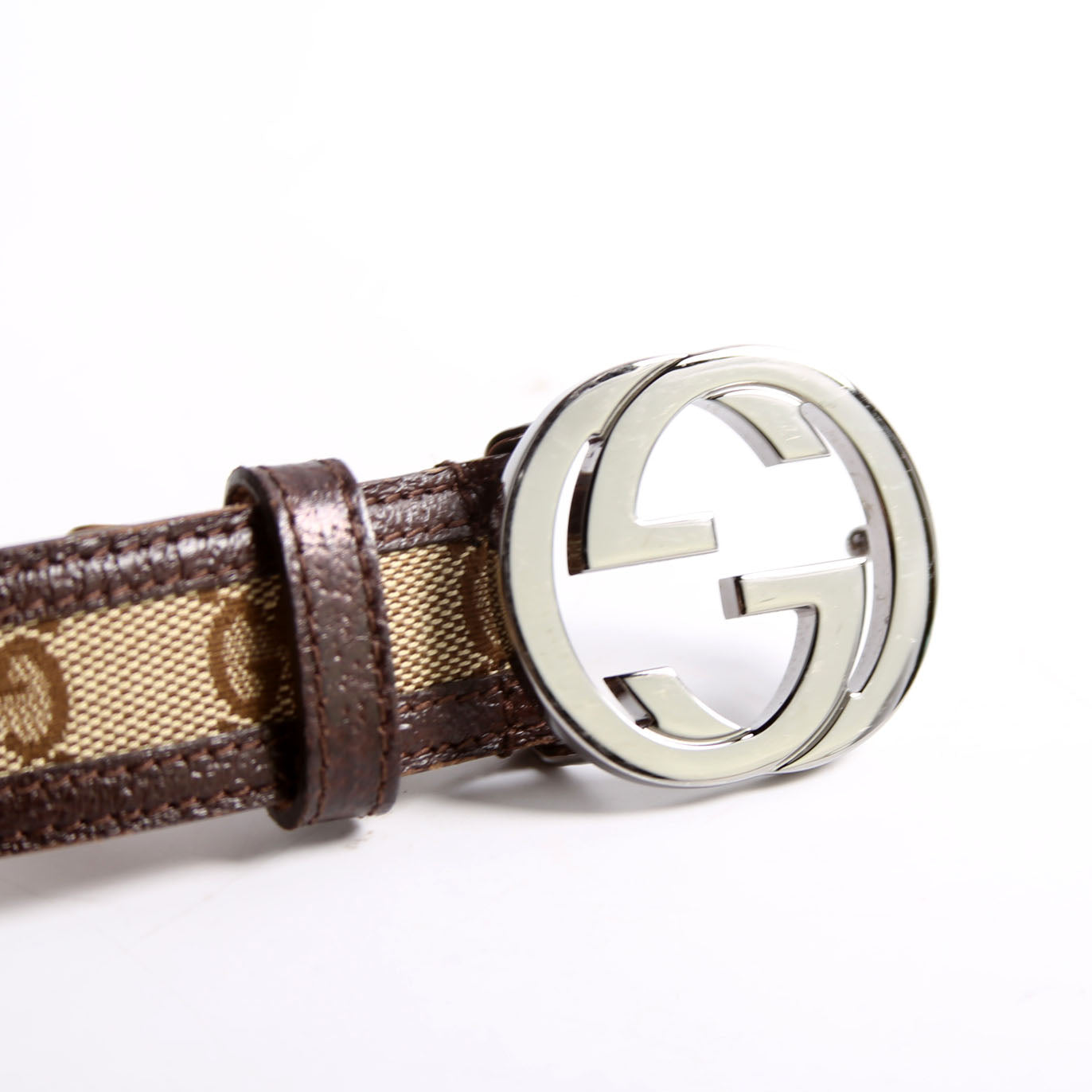 114874 GG Canvas Size 85/34 Brown/Beige/Silver