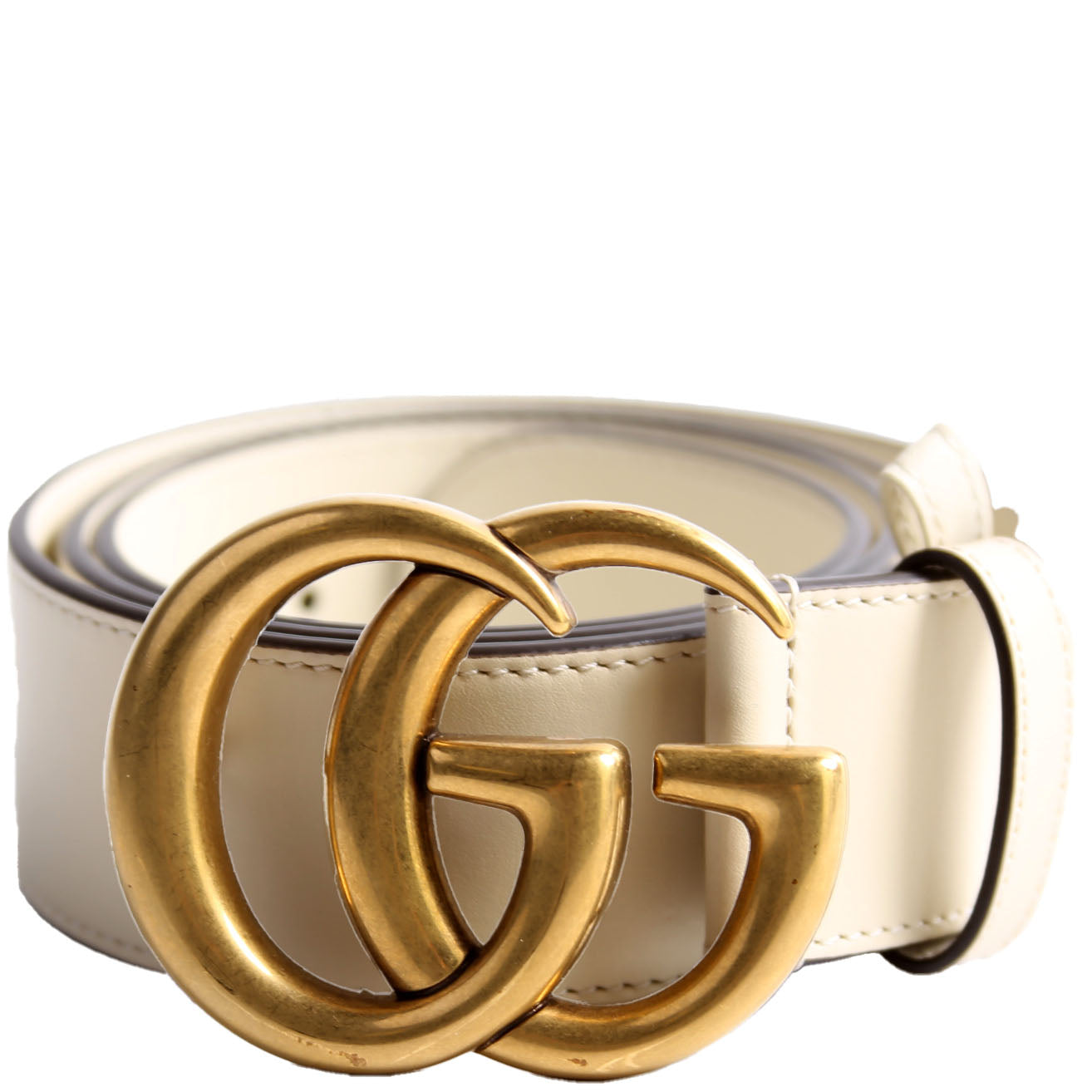 400593 Marmont GG Leather Size 90/36 White/Gold