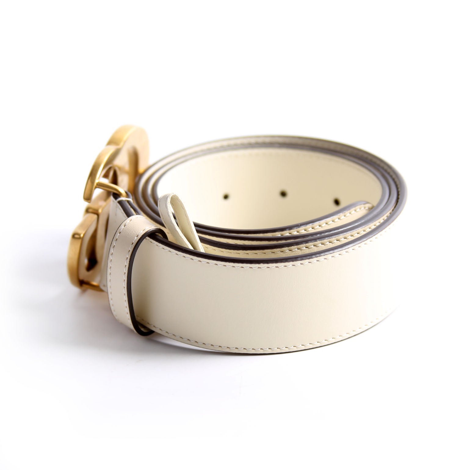 400593 Marmont GG Leather Size 90/36 White/Gold