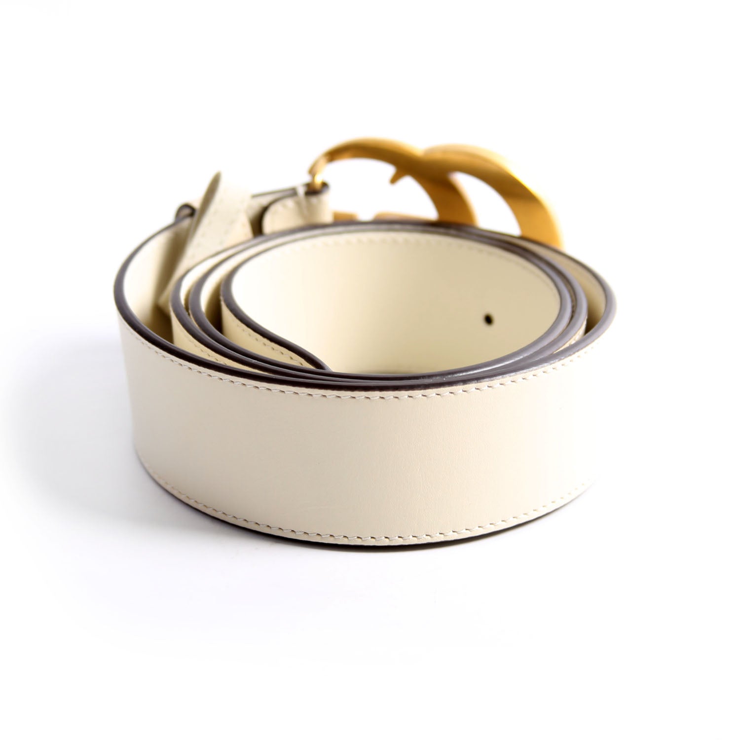 400593 Marmont GG Leather Size 90/36 White/Gold