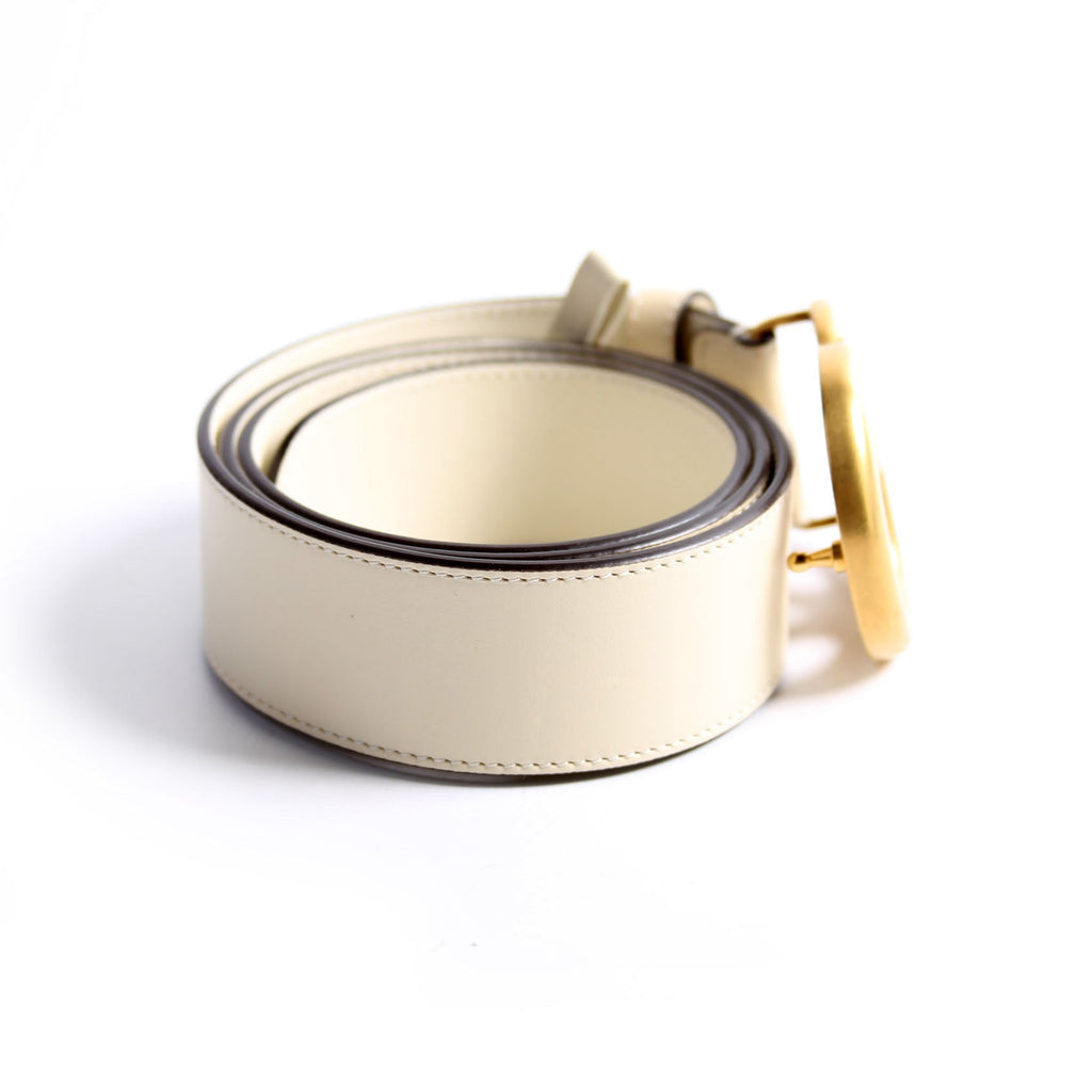 400593 Marmont GG Leather Size 90/36 White/Gold
