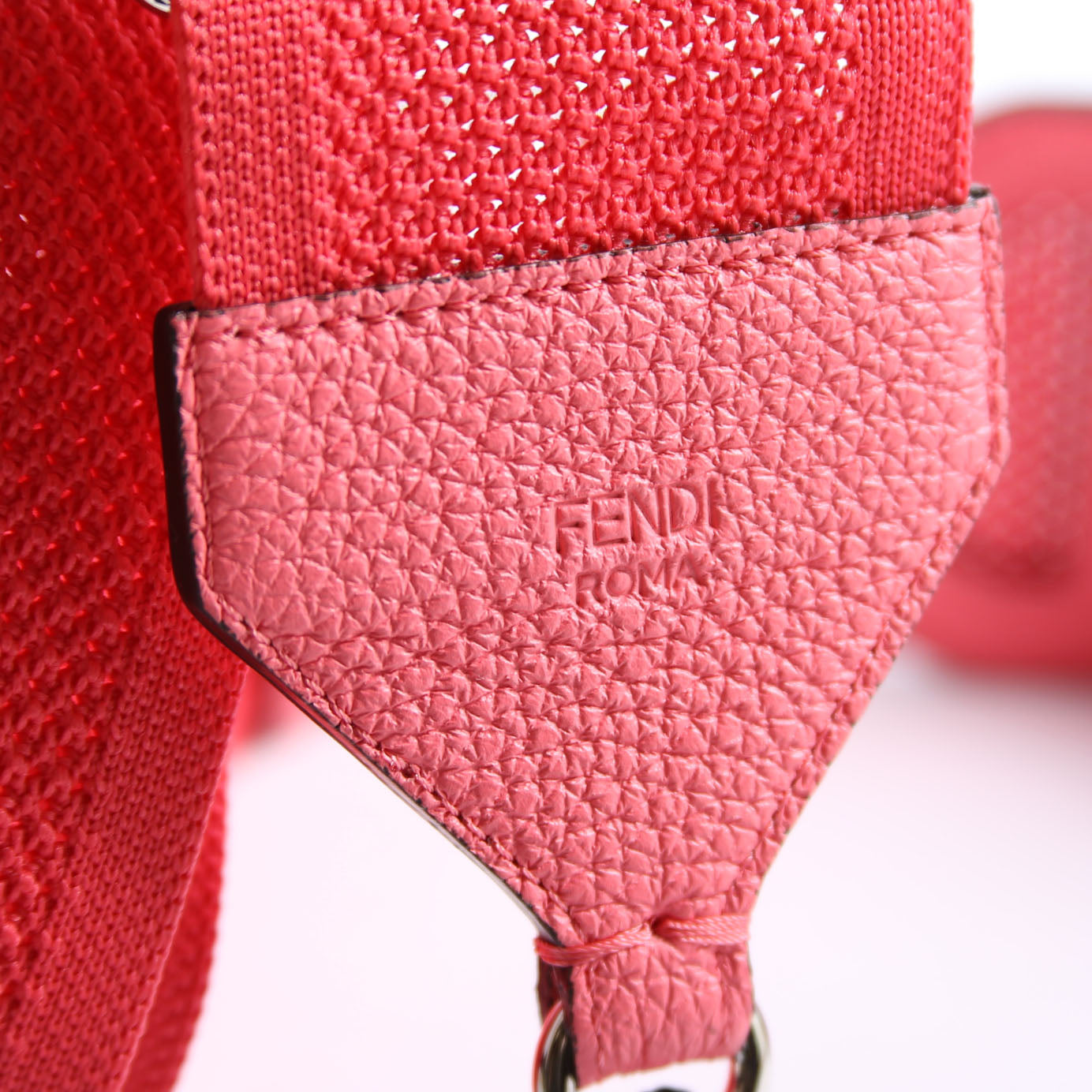 Fendi King Logo Ribbon Adj Pink/Silver