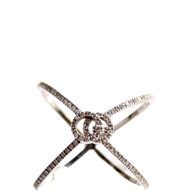 Running G Cross 18K White Gold/Diamond Size 6.5