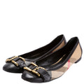 Check Ballet Flats Size 38 Black