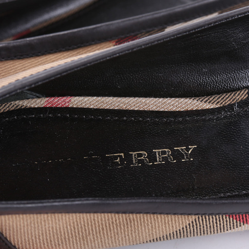 Check Ballet Flats Size 38 Black