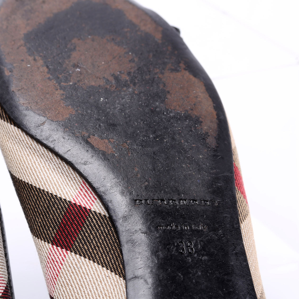 Check Ballet Flats Size 38 Black
