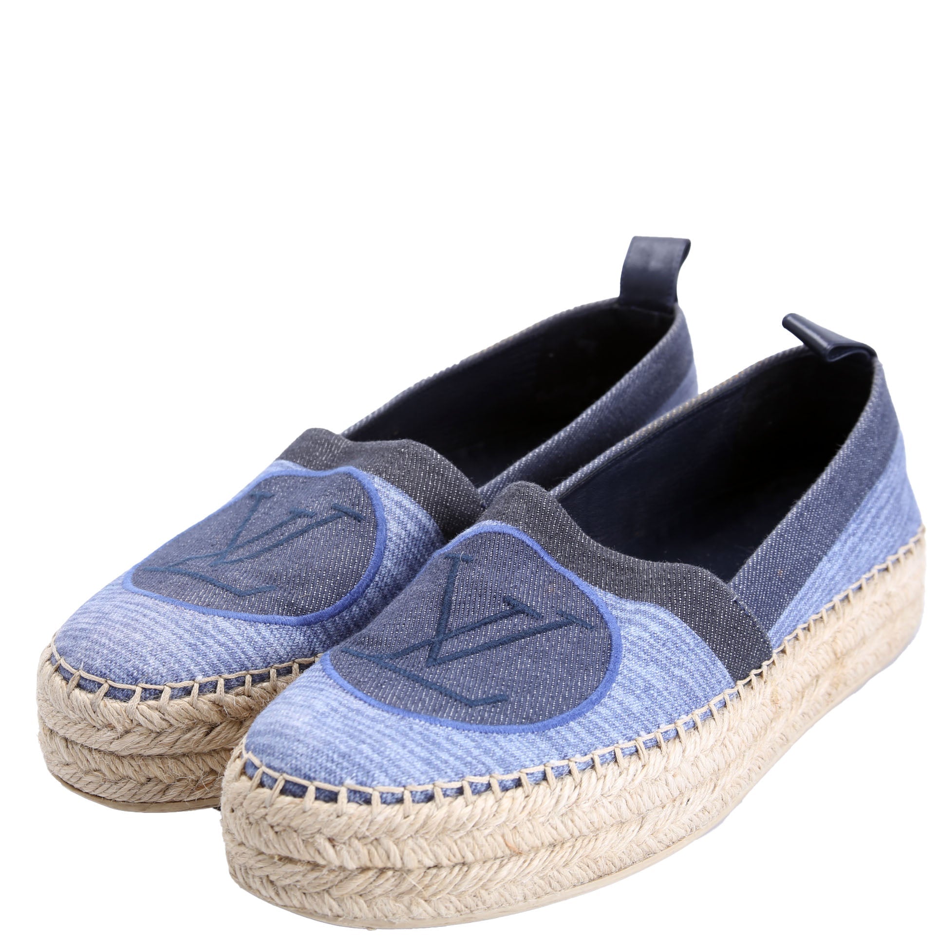Blue Shore Denim Platform Espadrilles Size 37
