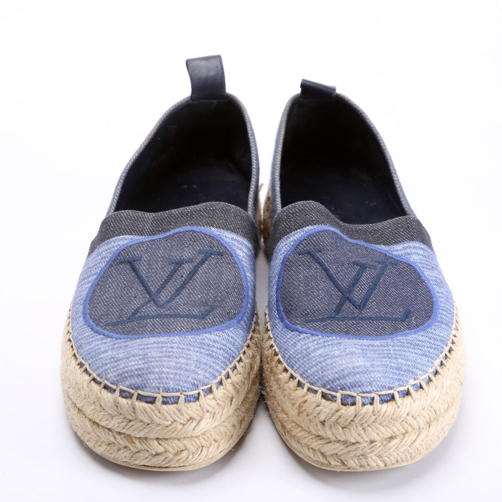 Blue Shore Denim Platform Espadrilles Size 37