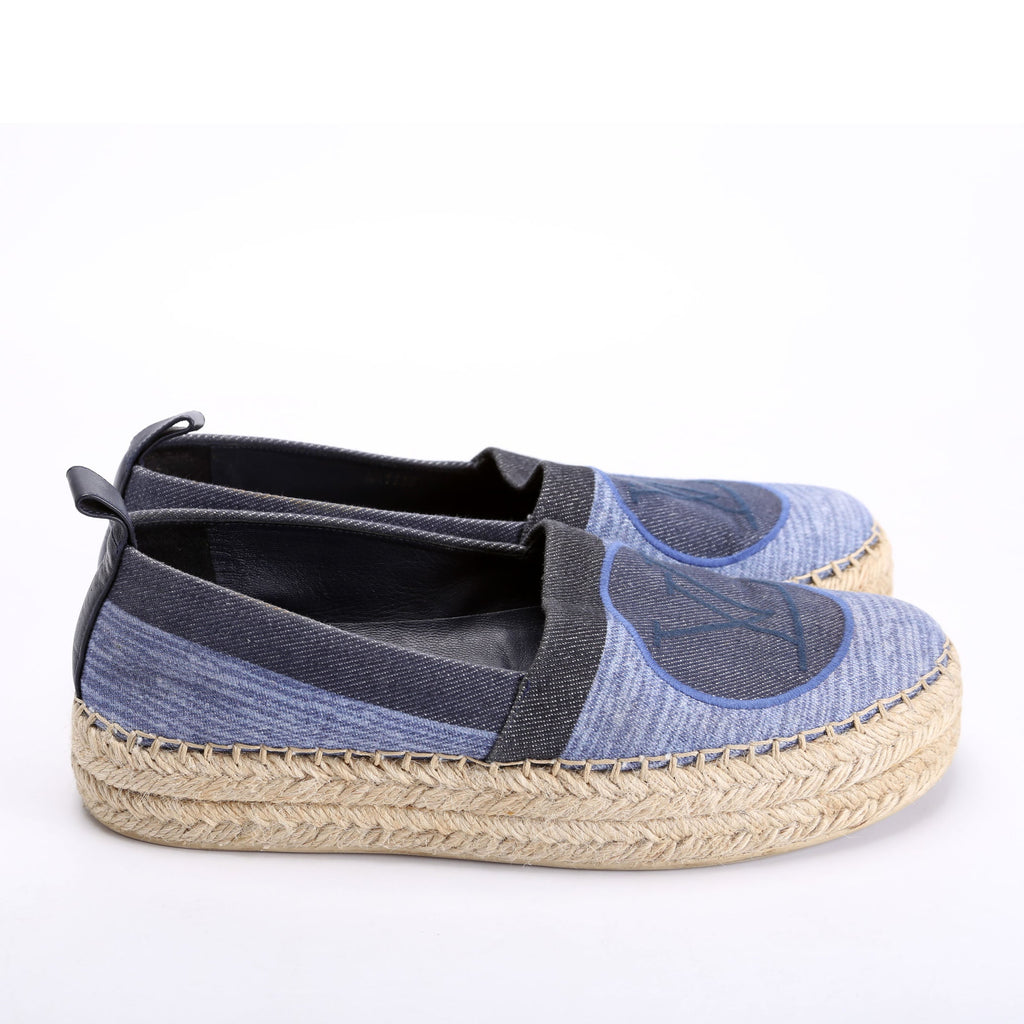Blue Shore Denim Platform Espadrilles Size 37