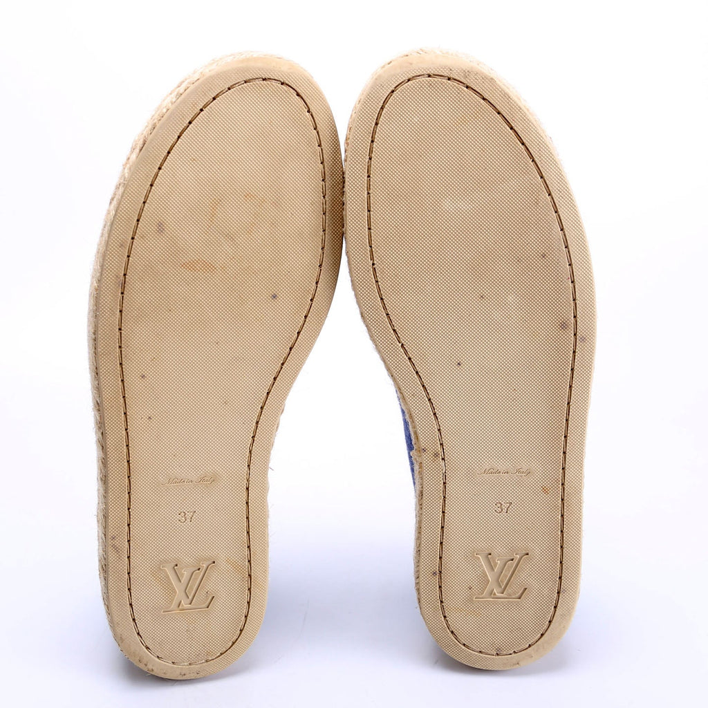 Blue Shore Denim Platform Espadrilles Size 37