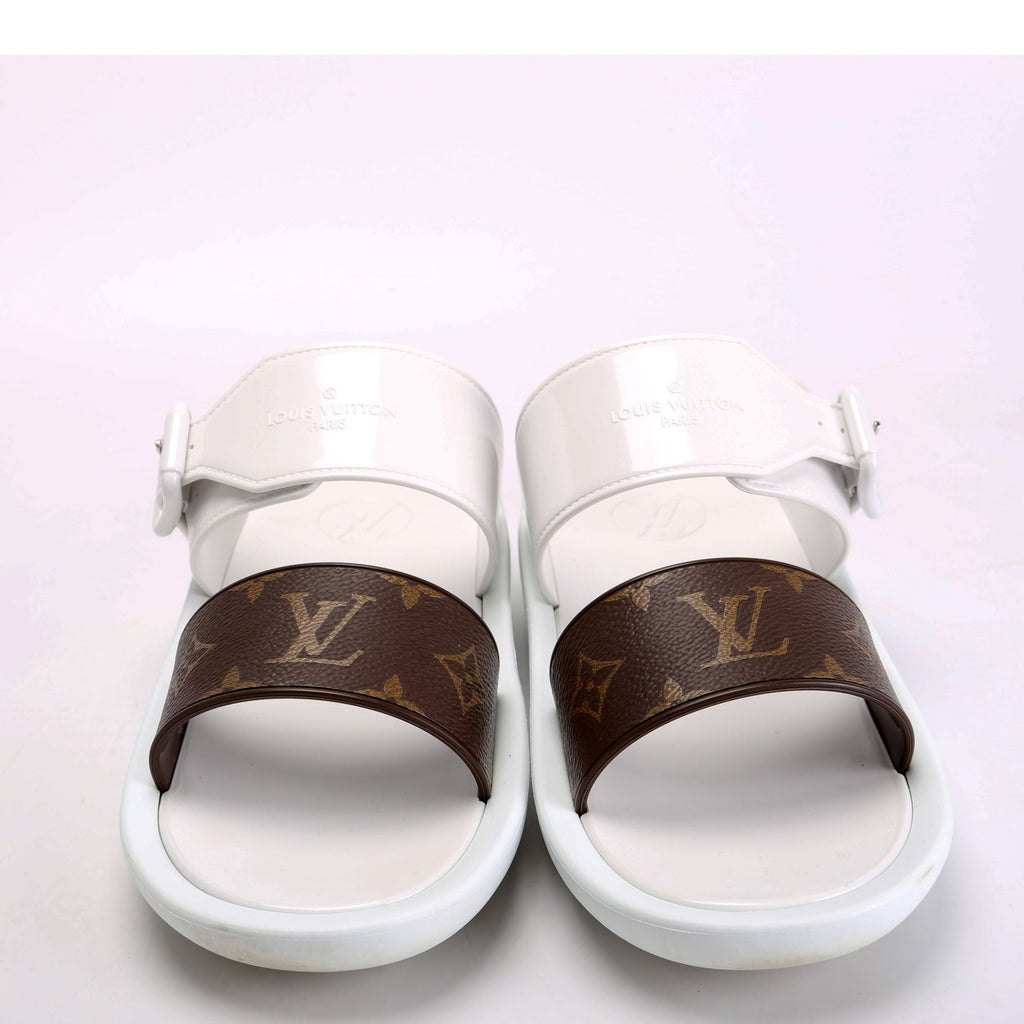 Sunbath Flat Mule Sandals Size 39 White