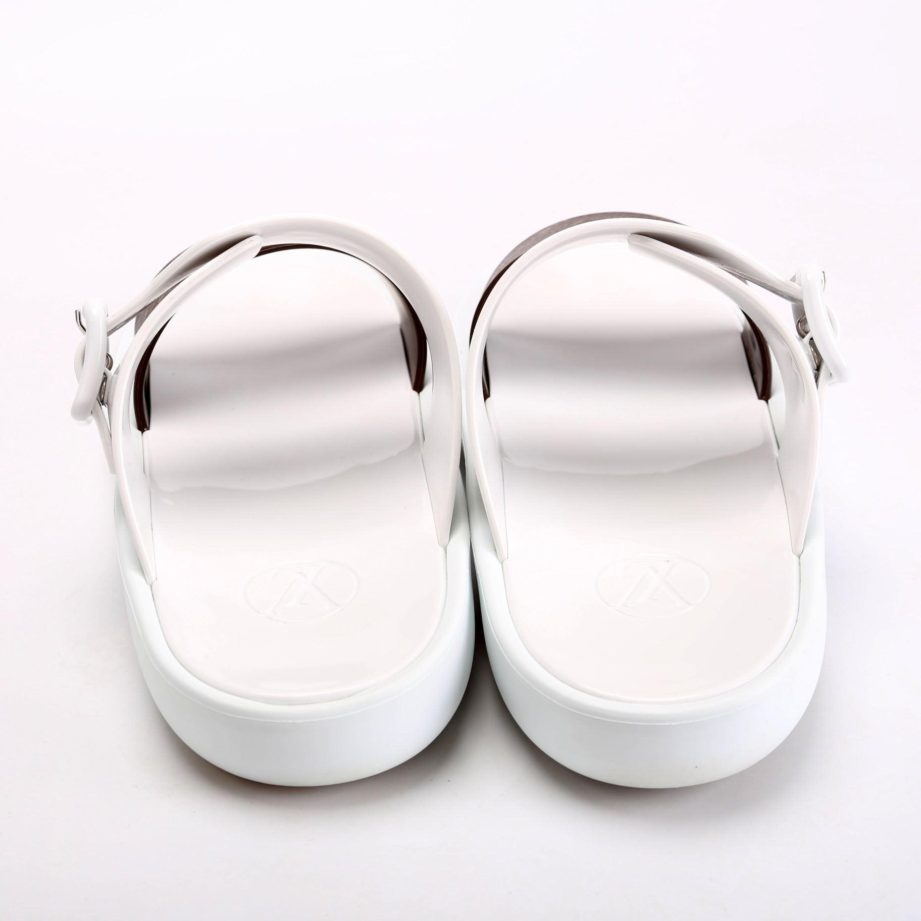 Sunbath Flat Mule Sandals Size 39 White