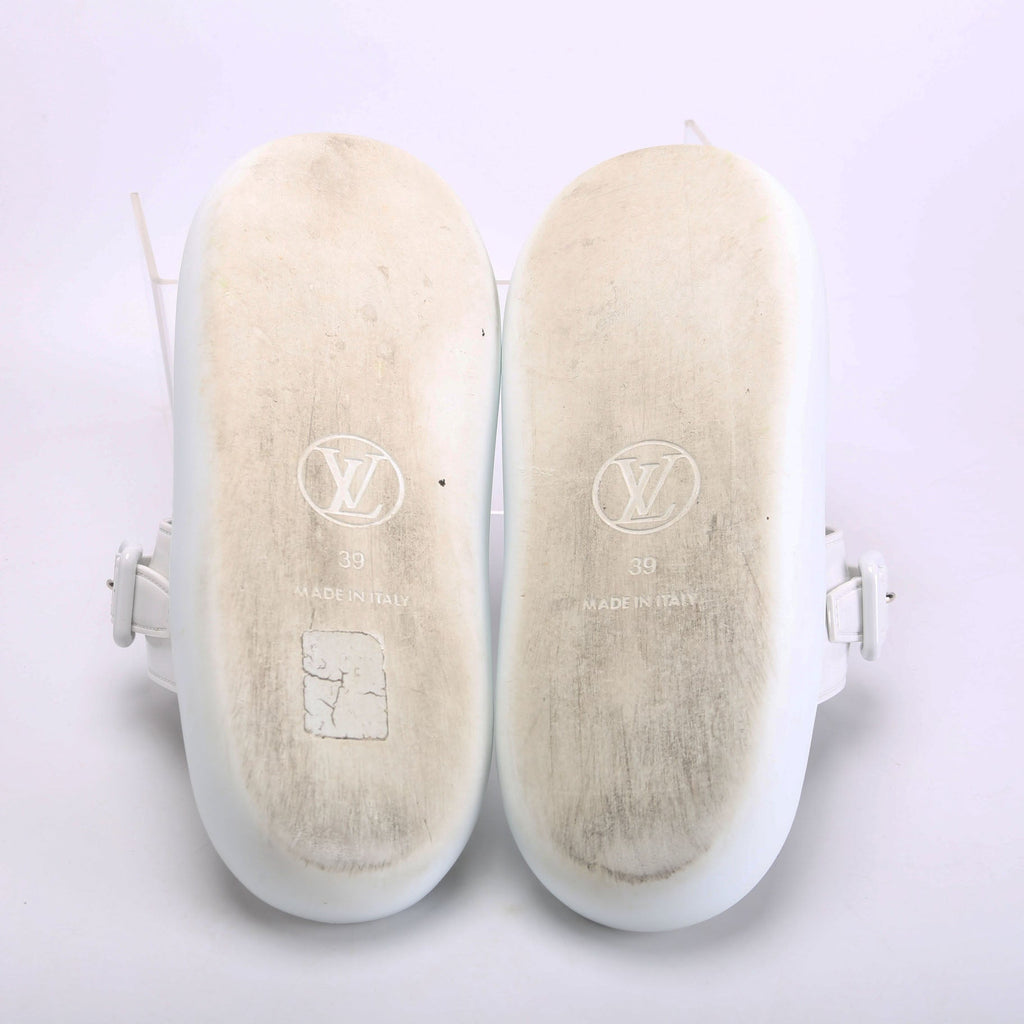 Sunbath Flat Mule Sandals Size 39 White