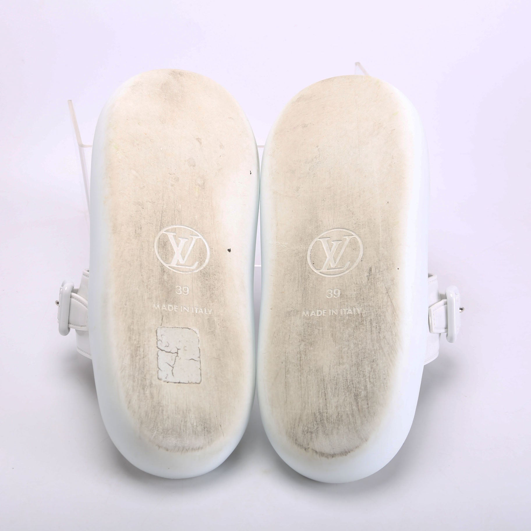 Sunbath Flat Mule Sandals Size 39 White