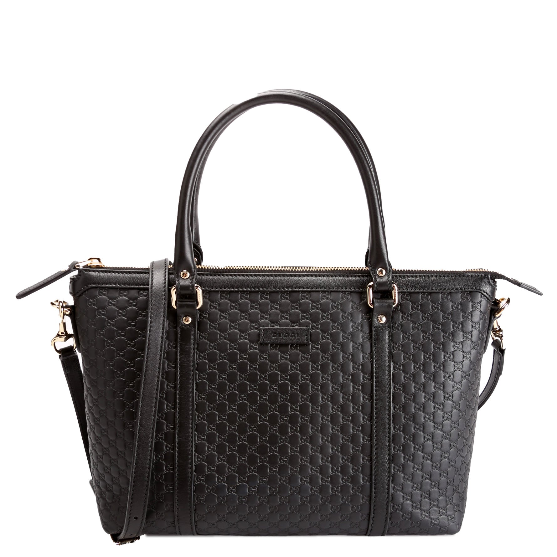 449656 Margaux Satchel Micro Guccissima Black