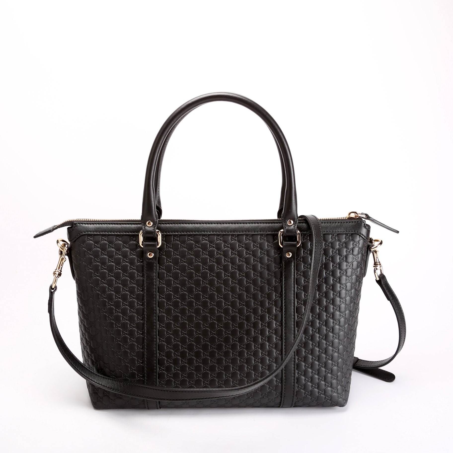 449656 Margaux Satchel Micro Guccissima Black