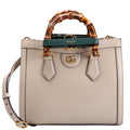 660195 Diana Small Leather Tote Taupe/Green