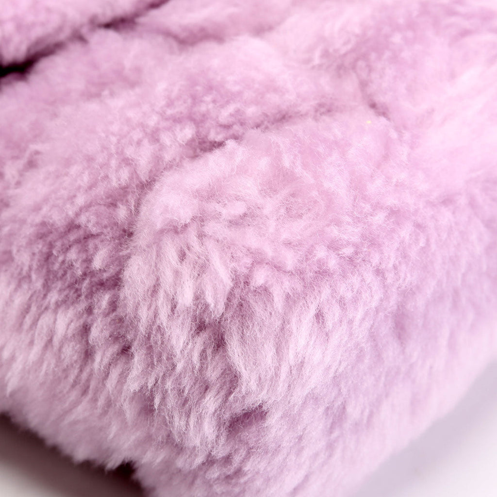 Shearling Puffer Pouch with Card Holder Purple