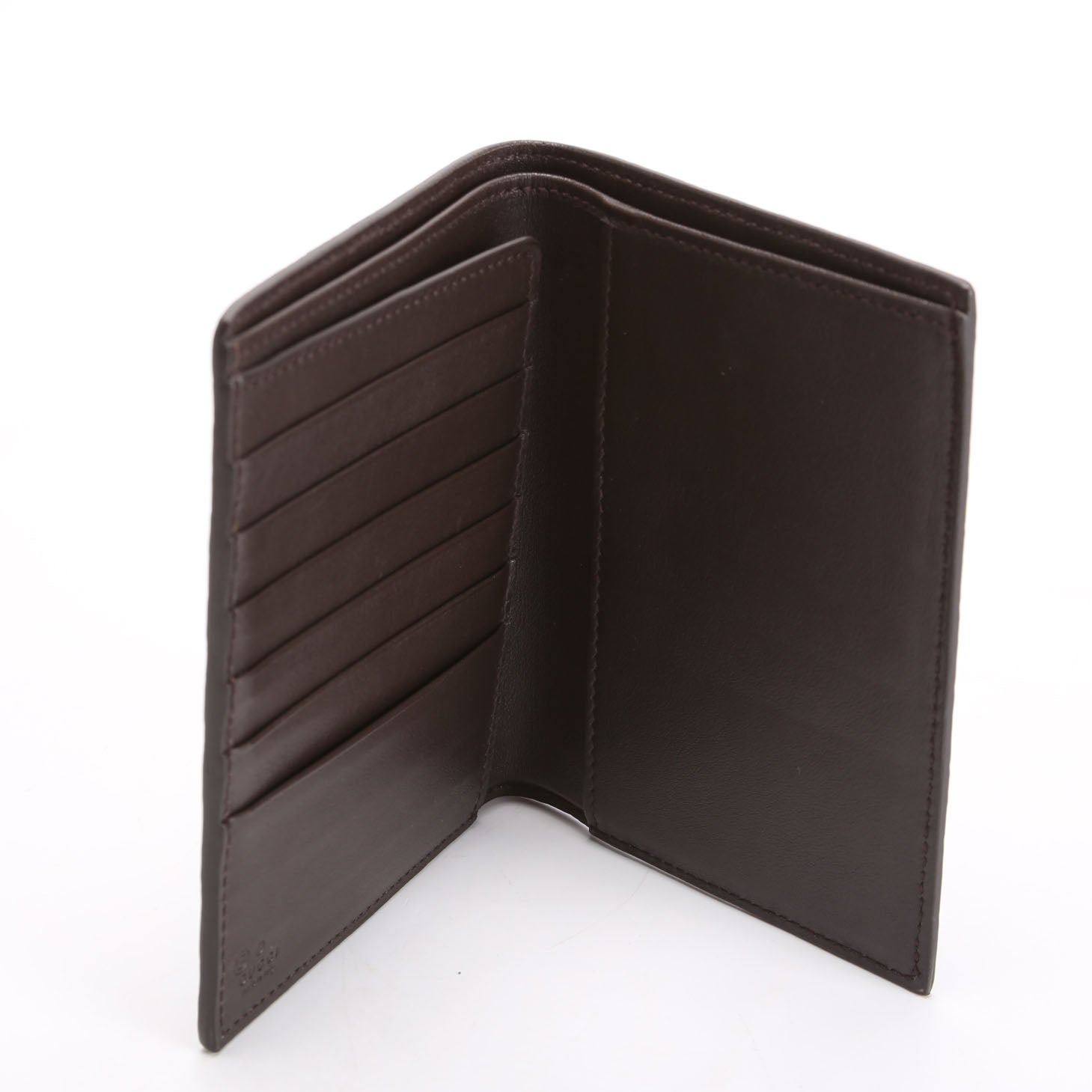 496948 Microguccissima Passport Holder Brown