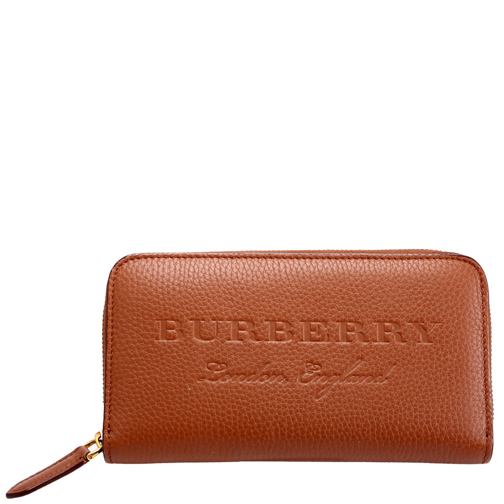 London Zip Around Wallet Grain Calfskin Brown