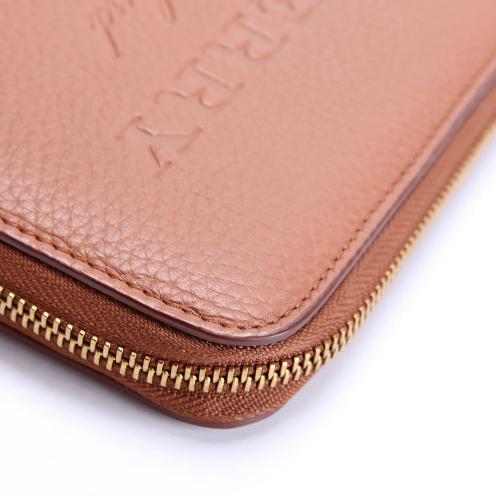 London Zip Around Wallet Grain Calfskin Brown