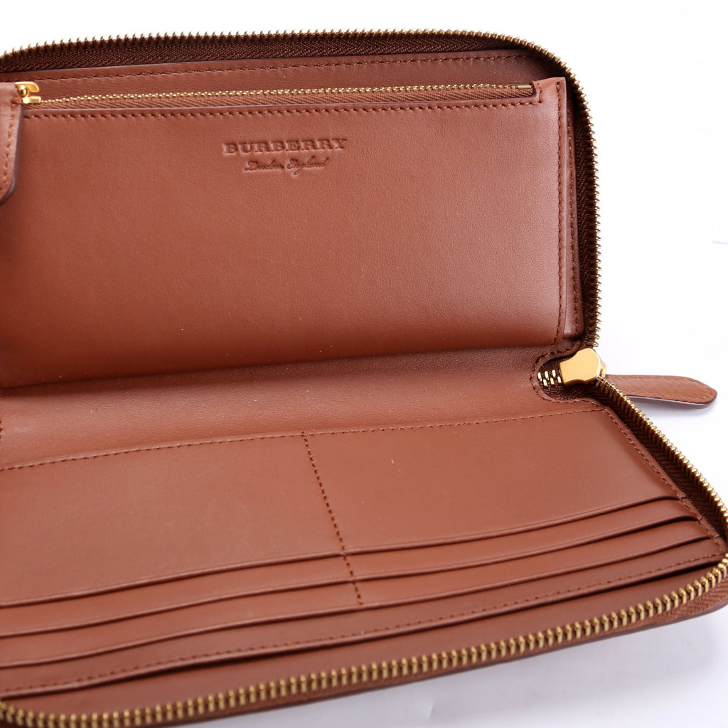 London Zip Around Wallet Grain Calfskin Brown