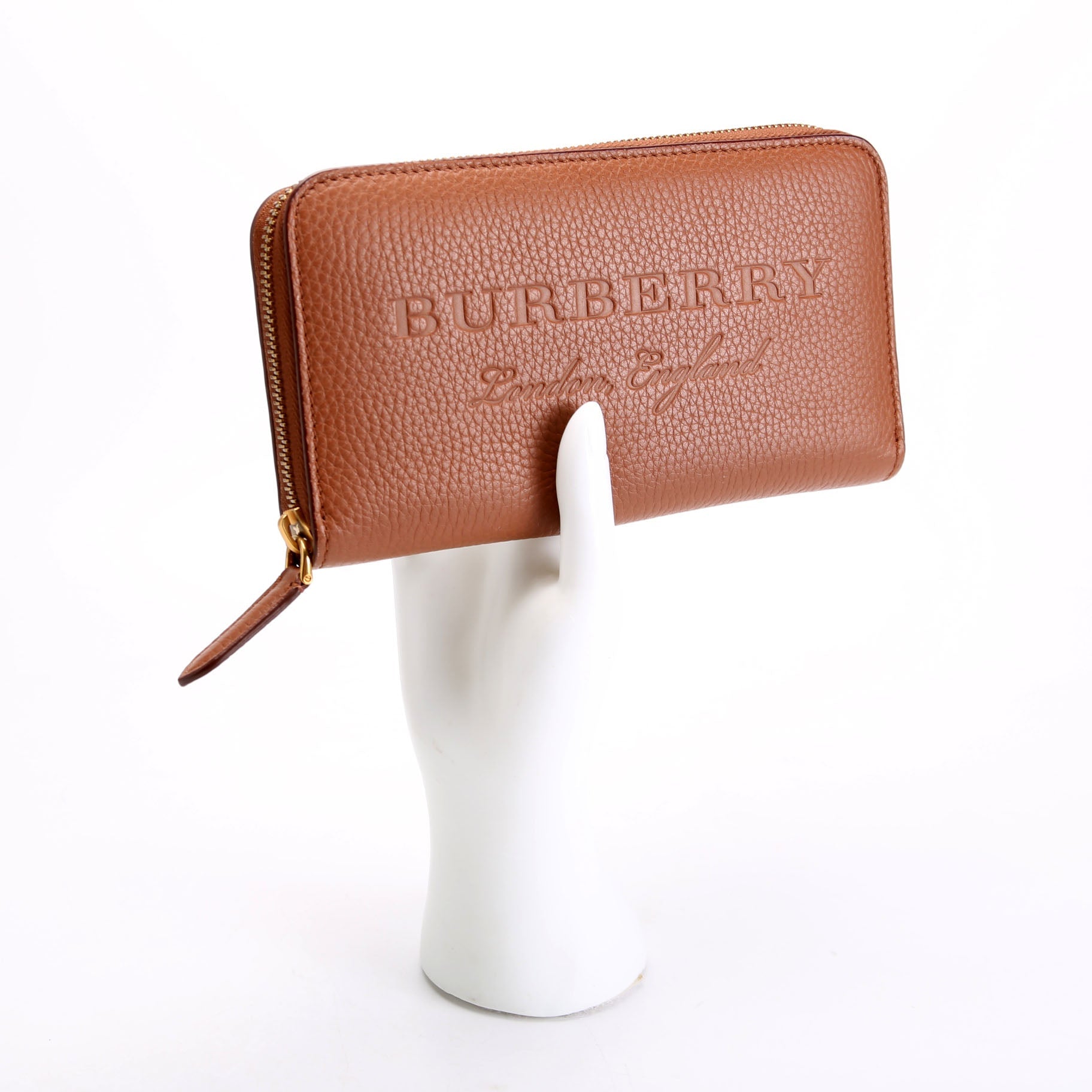 London Zip Around Wallet Grain Calfskin Brown