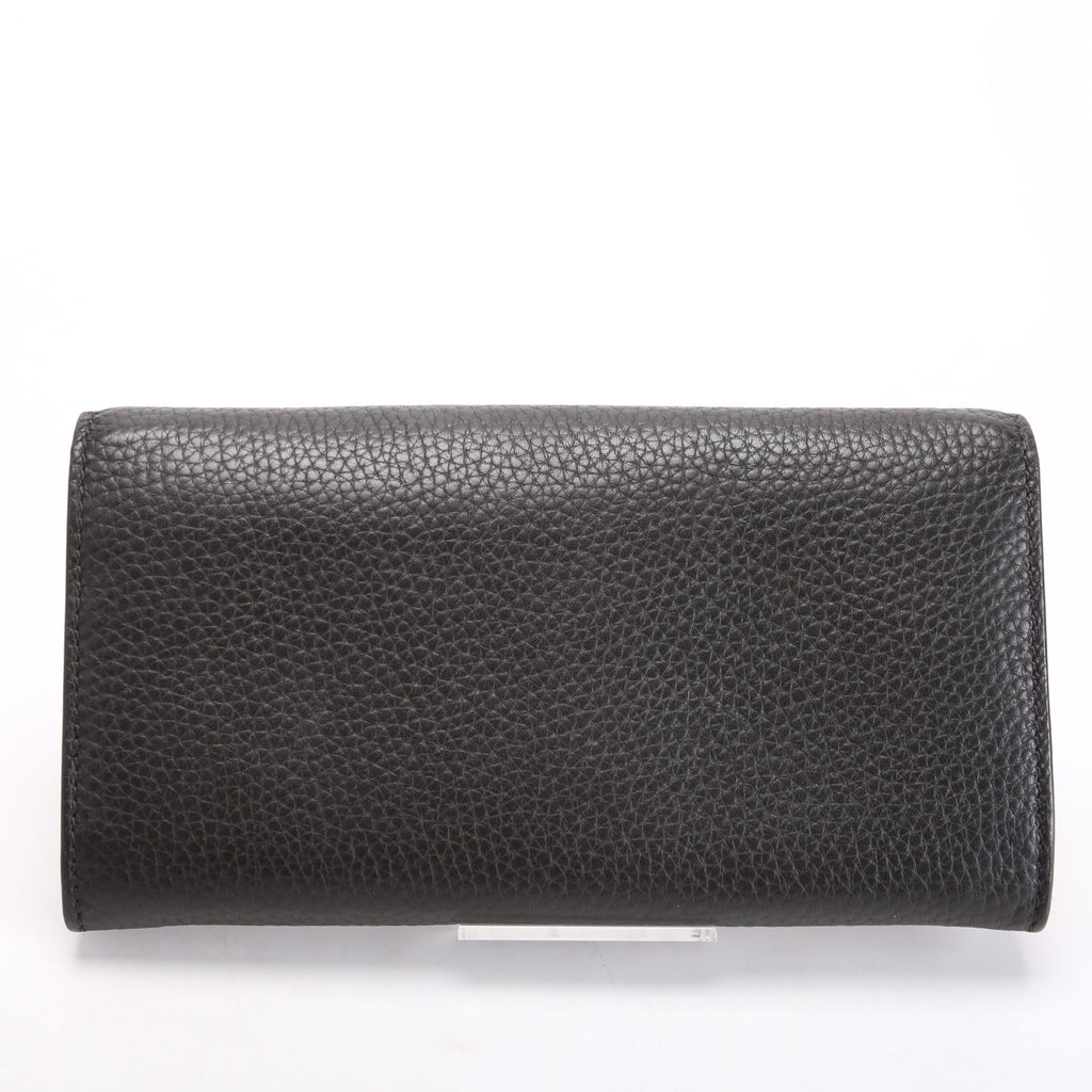 Continental Flap Wallet Grain Leather Black
