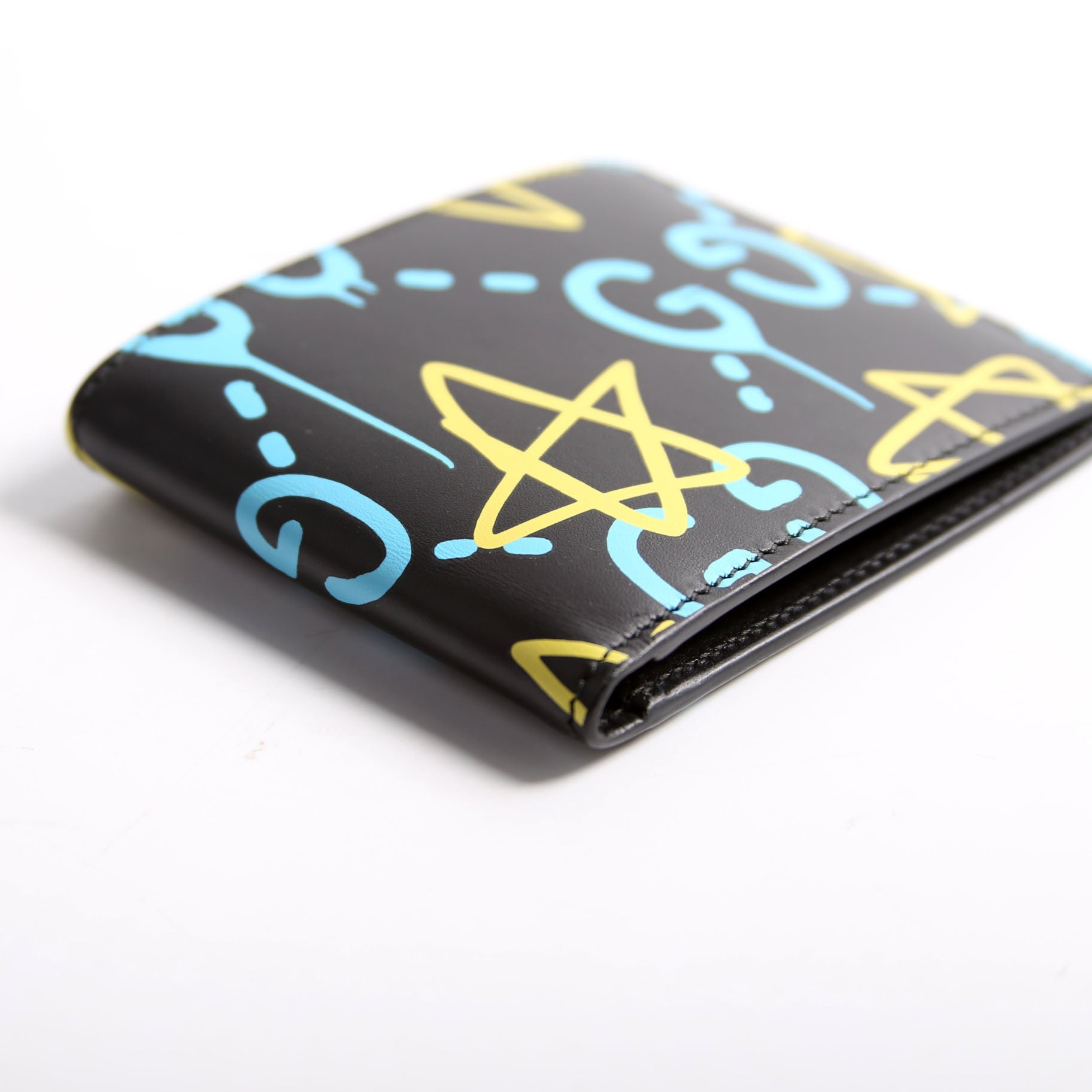 448463 Gucci Ghost Leather Bifold Wallet
