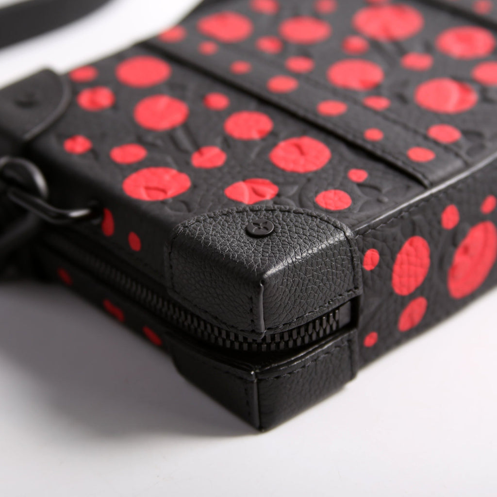LV x YK Soft Trunk Wallet Taurillon Monogram Dots Black/Red