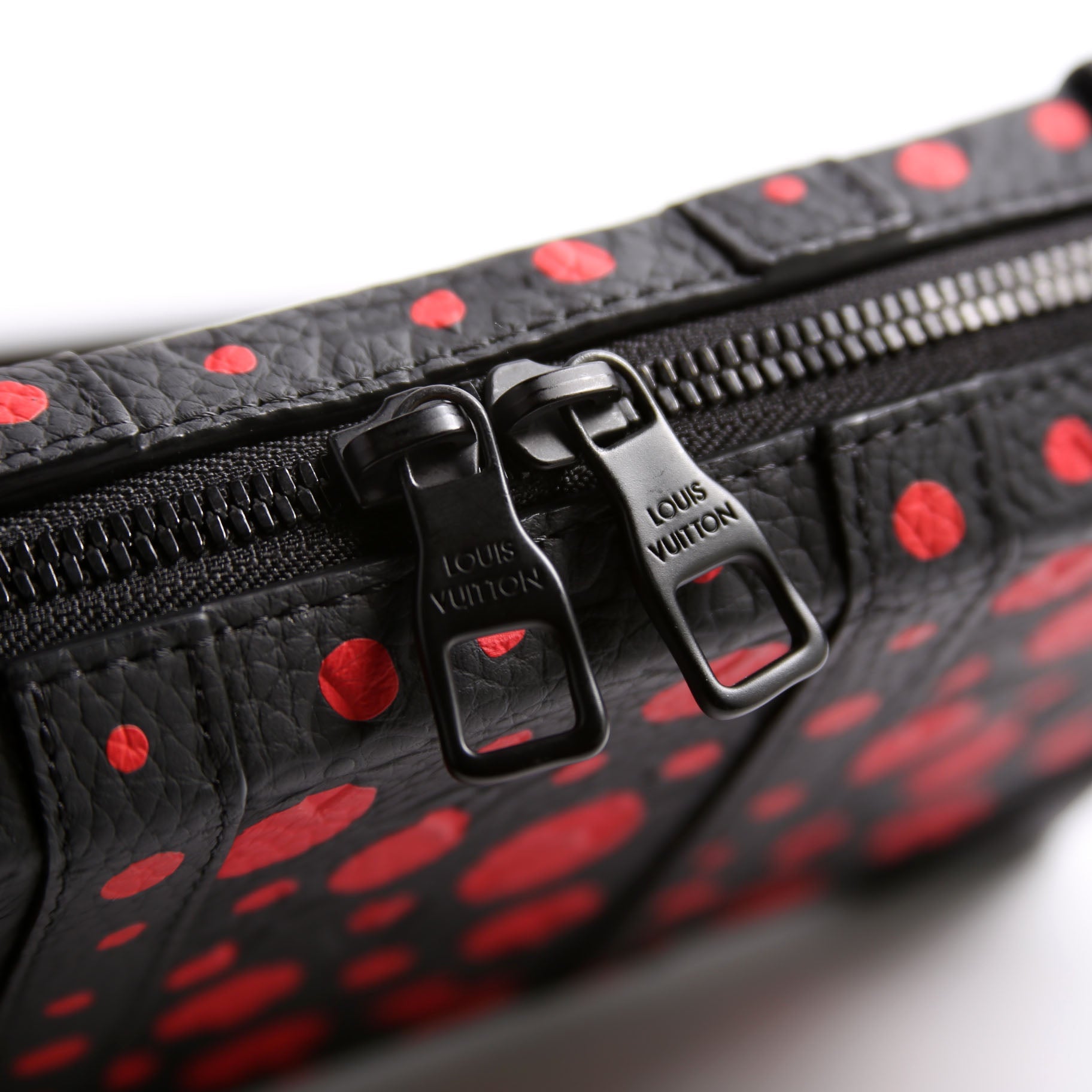 LV x YK Soft Trunk Wallet Taurillon Monogram Dots Black/Red