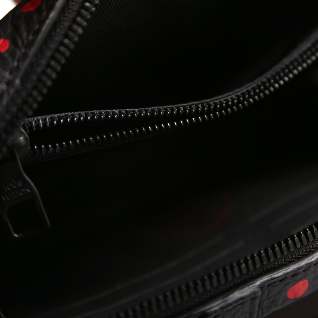 LV x YK Soft Trunk Wallet Taurillon Monogram Dots Black/Red