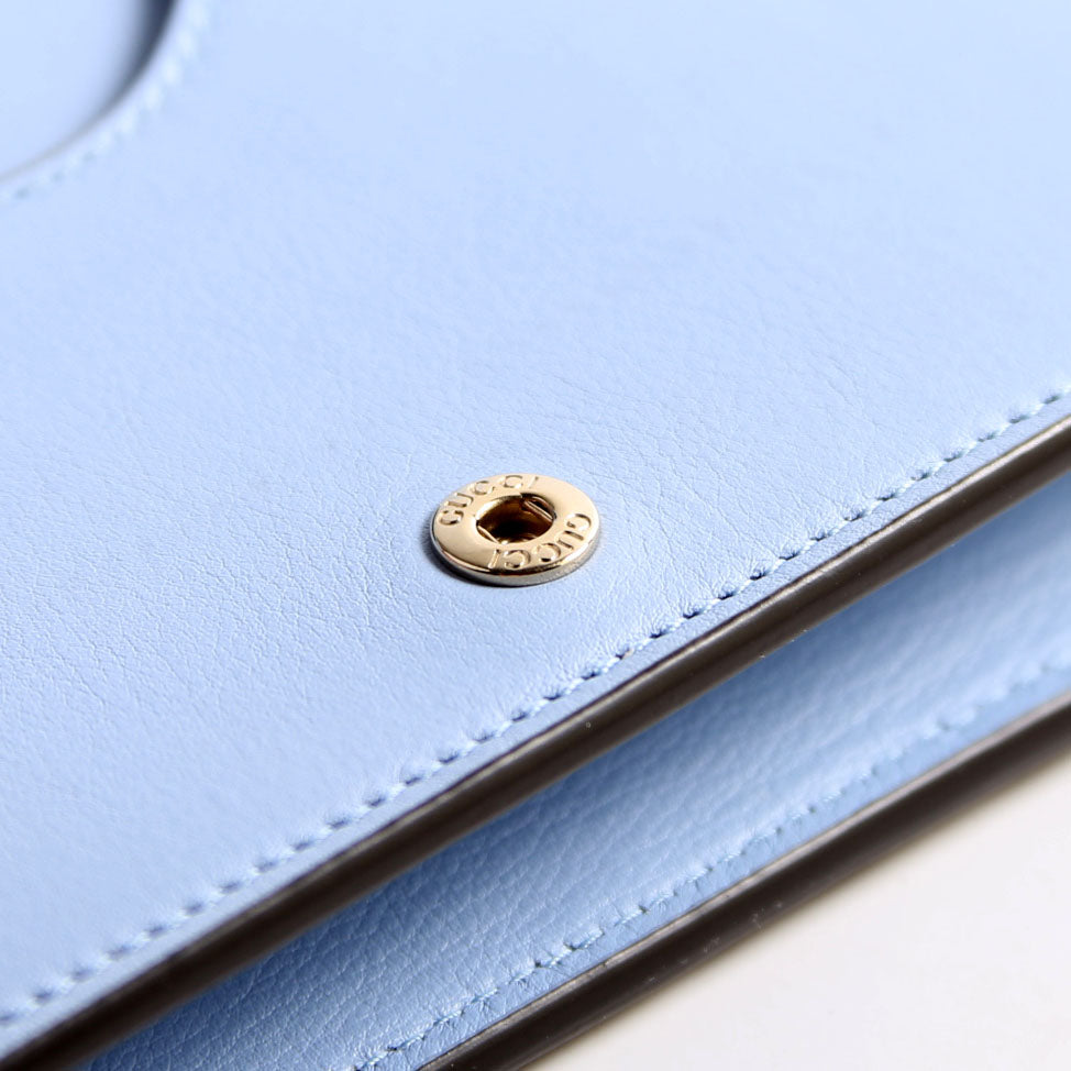 790060 GG Supreme BI Color Wallet On Chain Pink/Light Blue/Beige