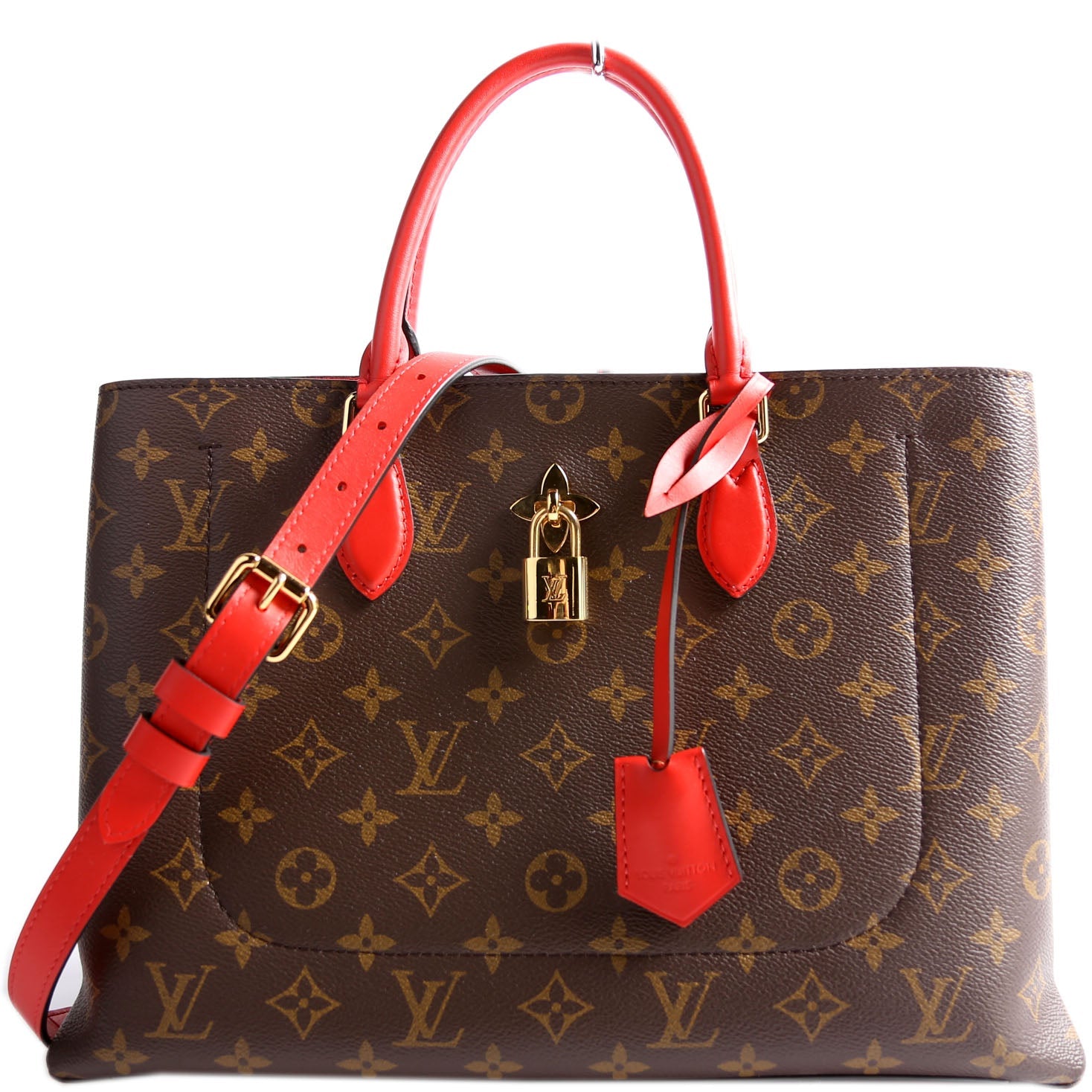Flower Tote Monogram Red