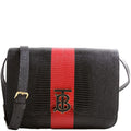 Brit Embossed Leather Crossbody Black/Red