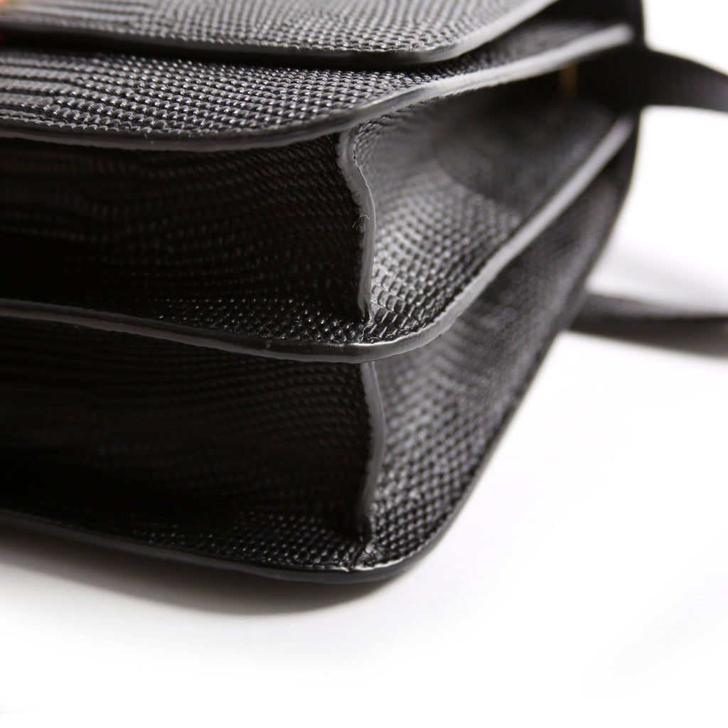 Brit Embossed Leather Crossbody Black/Red