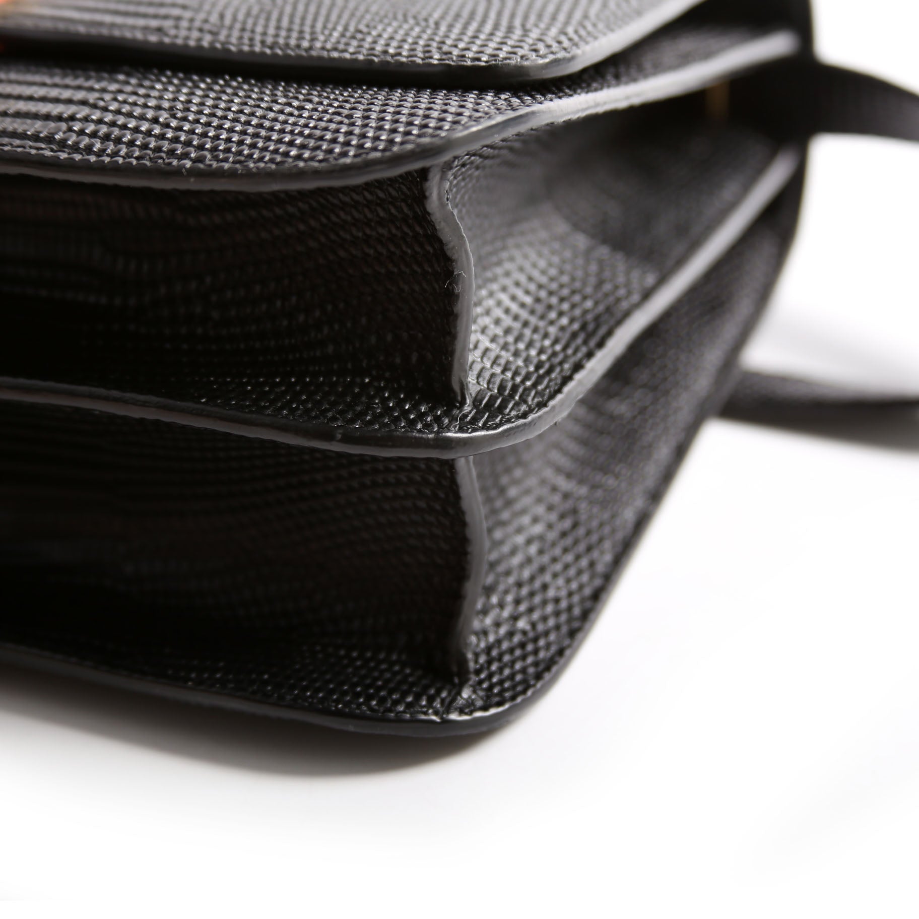 Brit Embossed Leather Crossbody Black/Red