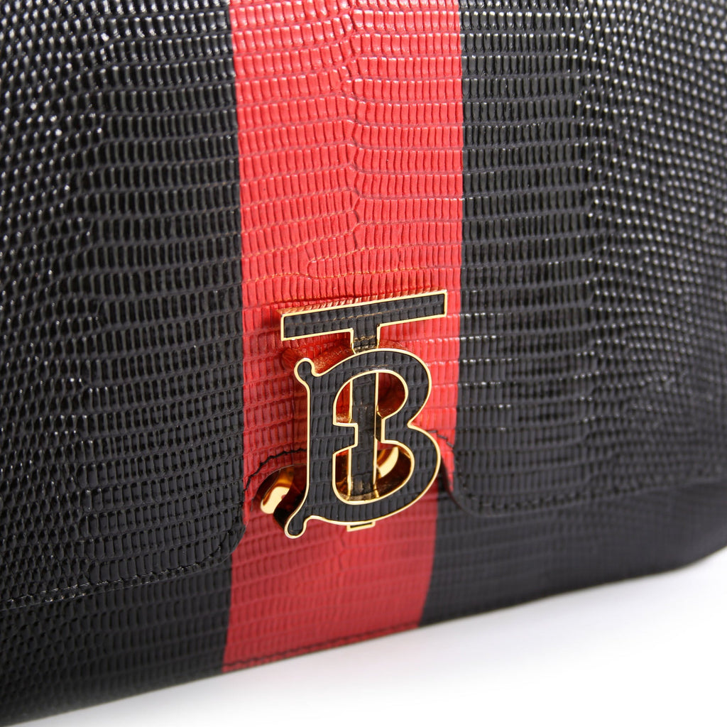 Brit Embossed Leather Crossbody Black/Red