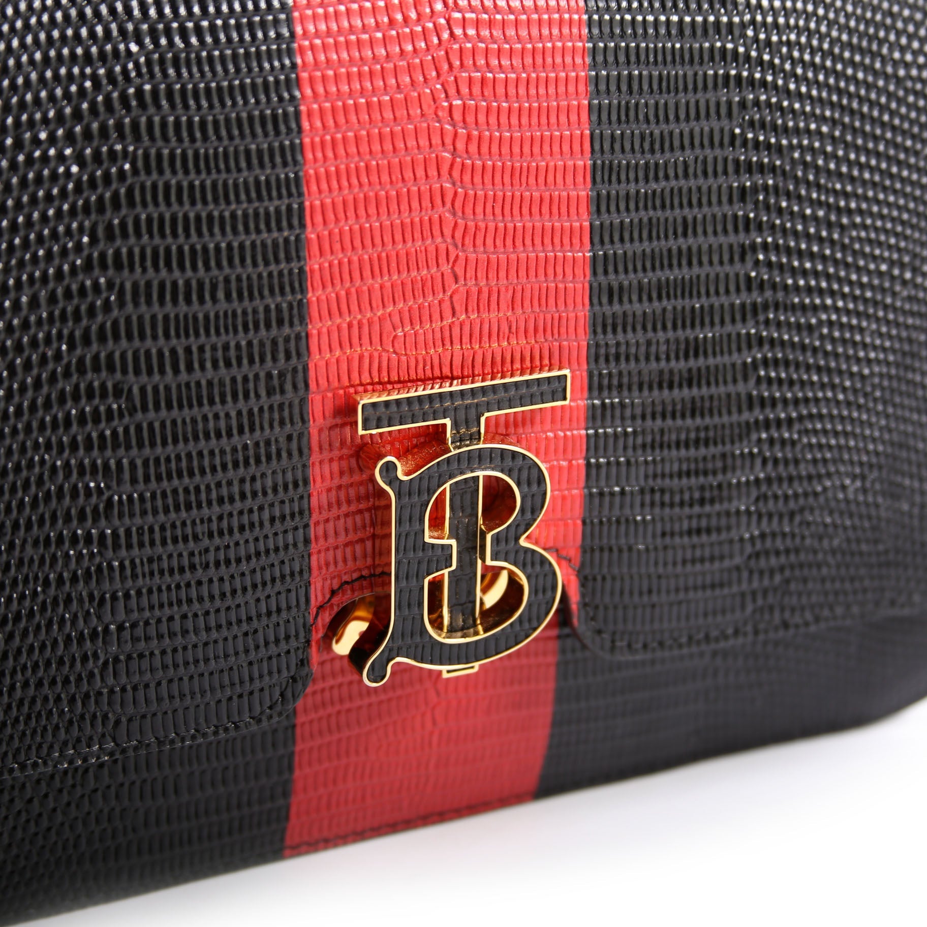 Brit Embossed Leather Crossbody Black/Red