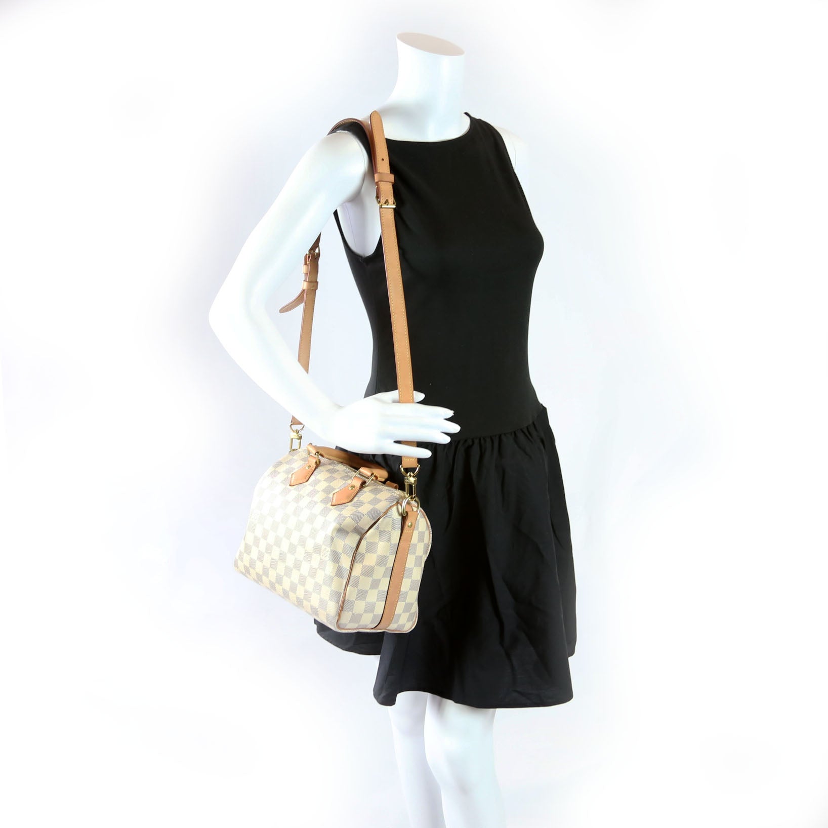 Speedy 25 Bandouliere Damier Azur