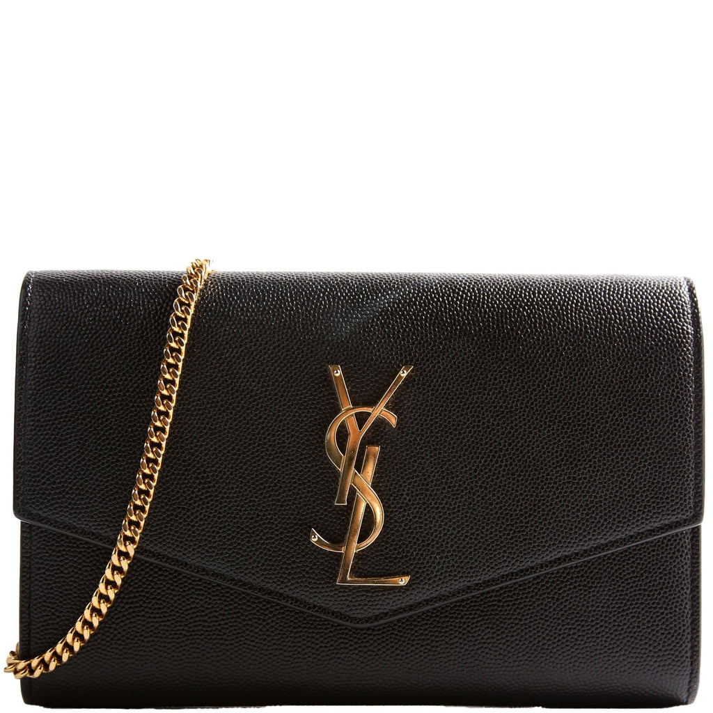 Uptown Chain Wallet Grain 607788 Black