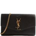 Uptown Chain Wallet Grain 607788 Black