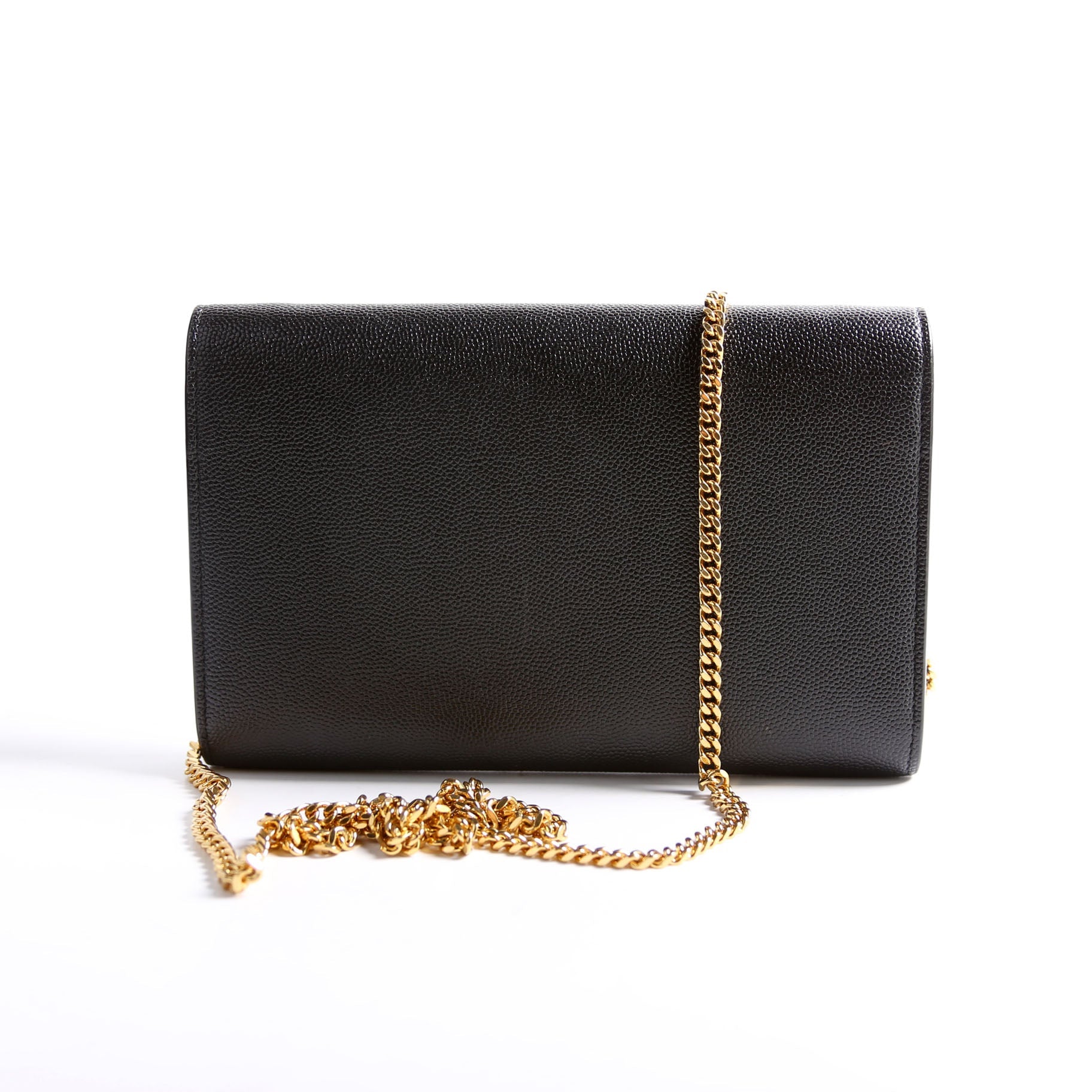 Uptown Chain Wallet Grain 607788 Black