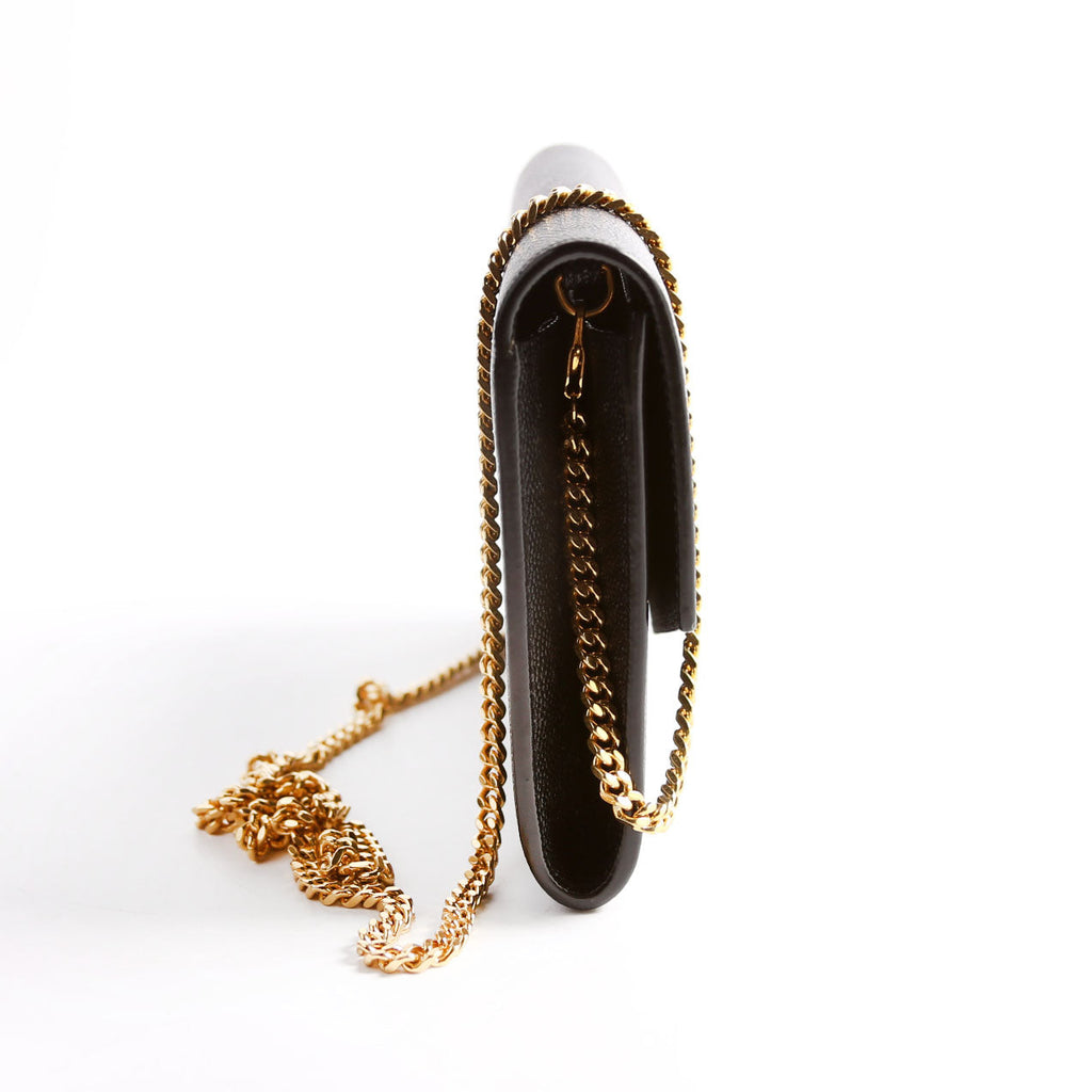 Uptown Chain Wallet Grain 607788 Black