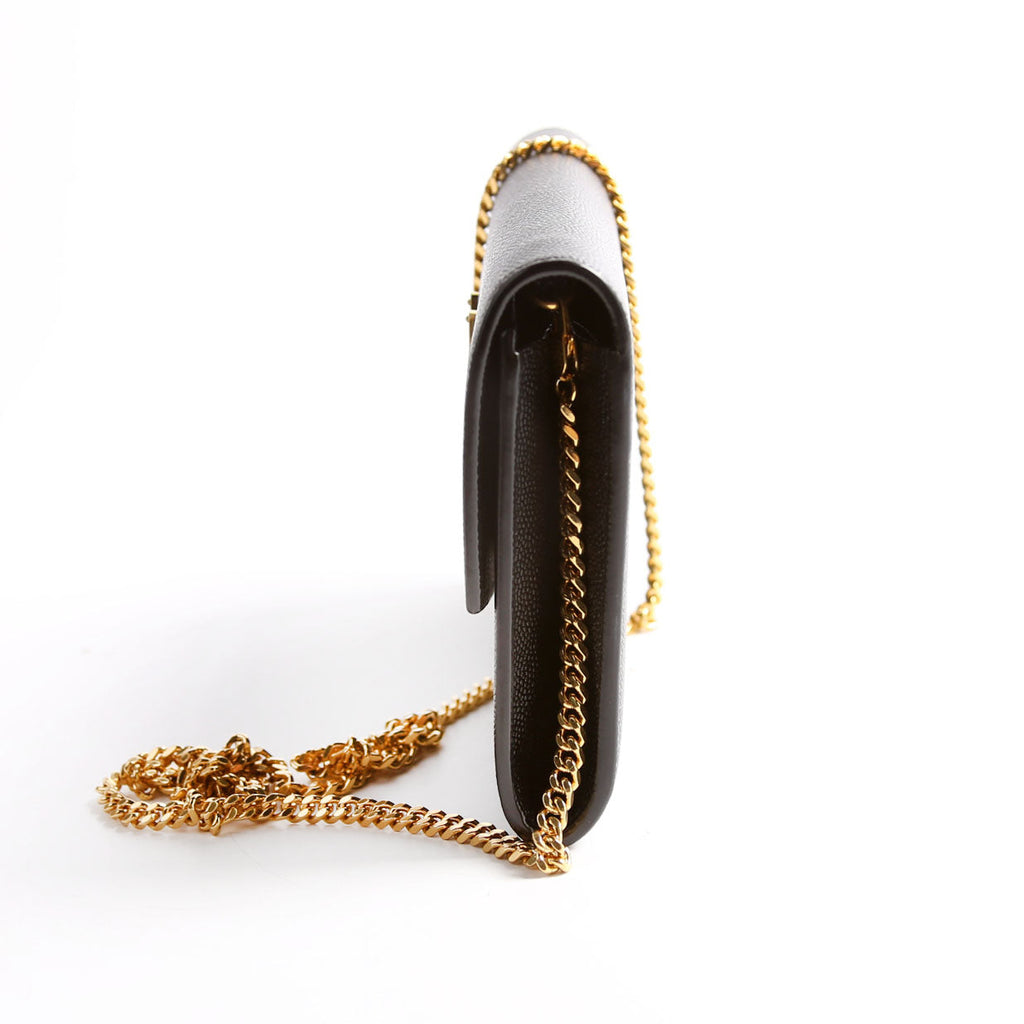 Uptown Chain Wallet Grain 607788 Black
