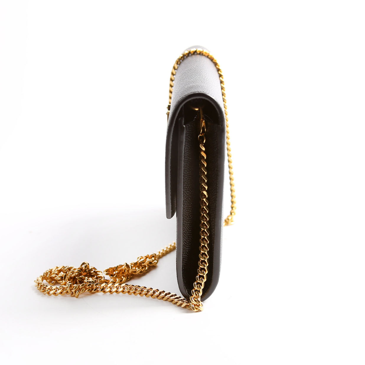 Uptown Chain Wallet Grain 607788 Black