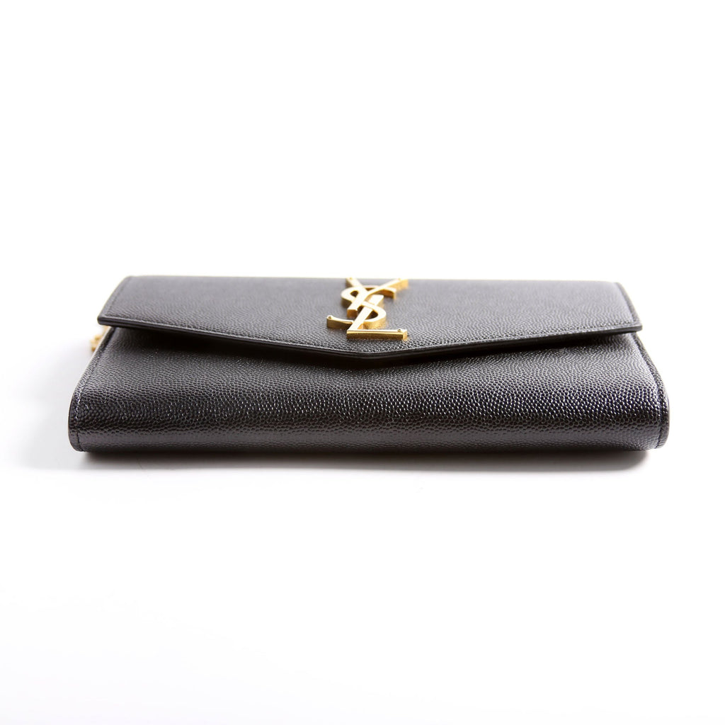Uptown Chain Wallet Grain 607788 Black