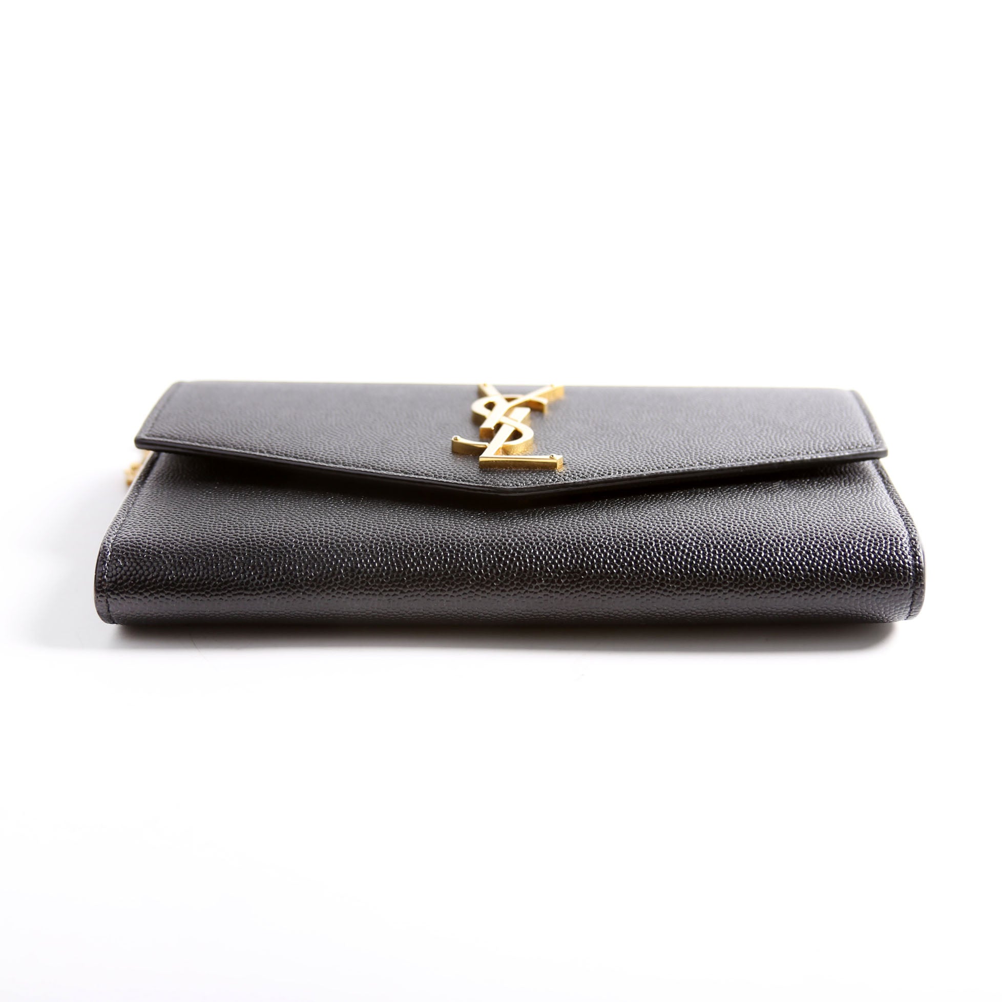 Uptown Chain Wallet Grain 607788 Black